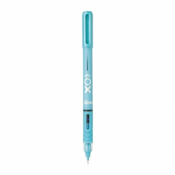 Hauser XO Liquid Ink Roller Pen | Needle Tip For Smooth & Consistent Ink Flow | Fitted with Controlled Ink Flow System & Rubberized Grip | Blue Ink