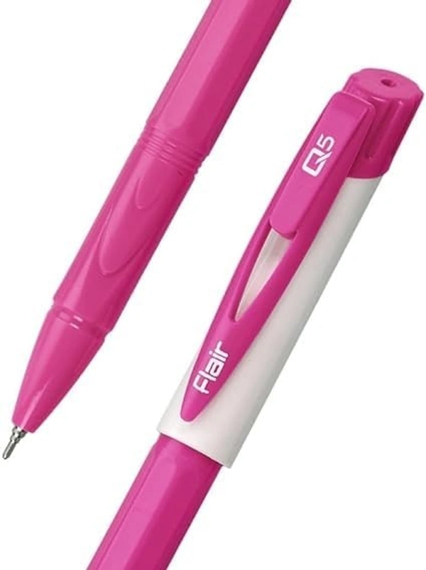 FLAIR Q5 0.7 To 1 mm Tip Easy Writing Ball Pen | Ergonomically designed Hexagonal Body | Low-Viscosity Ink For Smudge Free, Fine & Smooth Writing | Blue Ink