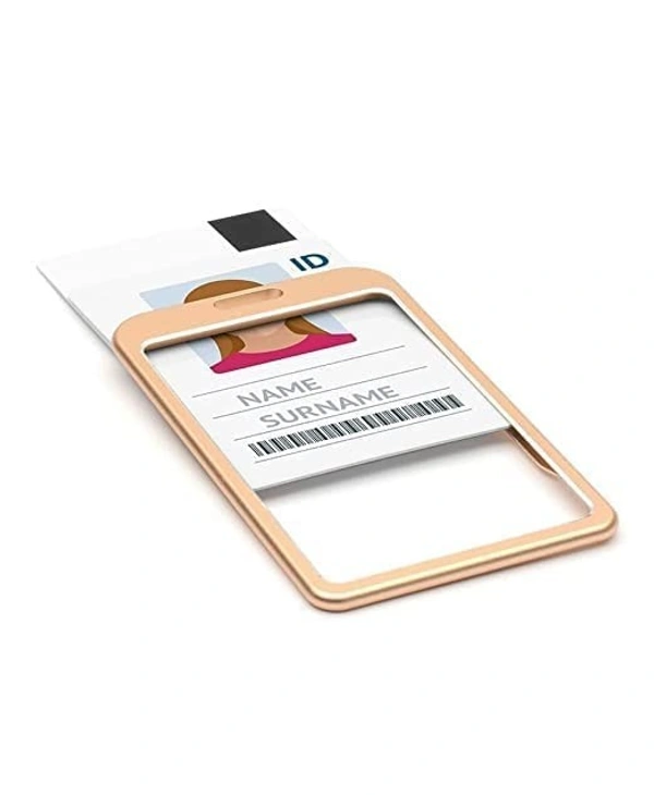 Metallic Id Cover Card Holder (Rose Gold)