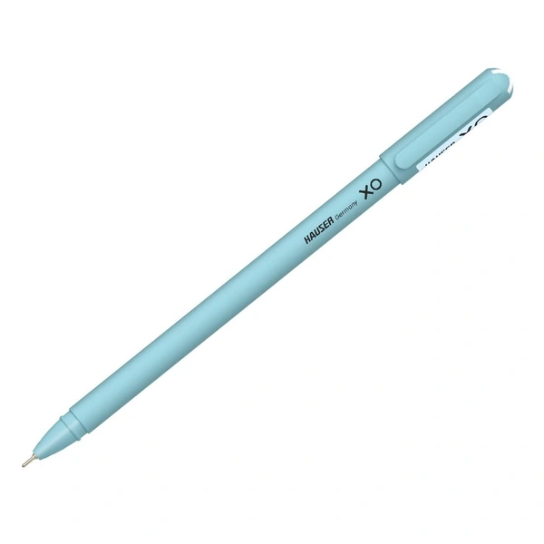 Hauser XO 0.7mm Ball Pen Box Pack | Sleek Body & Minimalistic Design | Matt Finish & Solid Body Type | Low Viscosity Ink With Ultra Durable Tip | Blue Ink