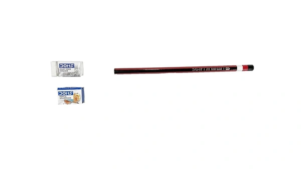 Doms A1 Deep Dark HB Graphite Pencil | Include Eraser & Sharpner | 30 Pencils | Innovative Groove for Perfect Grip | Use for Sketching & Drawing | Pack of 10 Pencils