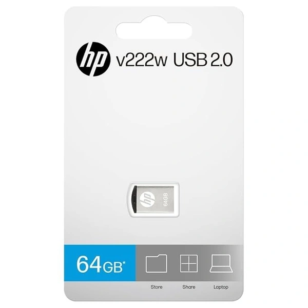 hp HP v222w 64GB USB 2.0 Pen Drive (Silver) - S, Ebb