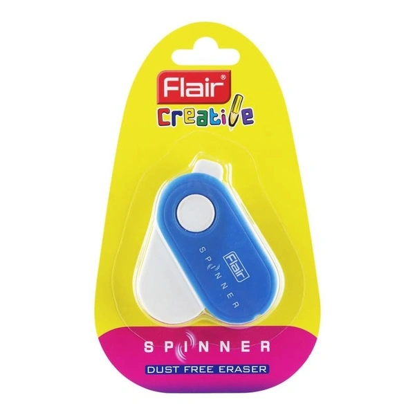 Flair Creative Series Non Toxic Spinner Eraser Blister Set | Neat & Dust Free Erasing | 360 Degree Rotatable with Lock Mechanism | Playful Body Colors
