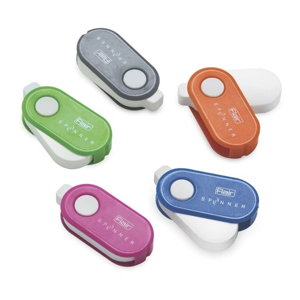 Flair Creative Series Non Toxic Spinner Eraser Blister Set | Neat & Dust Free Erasing | 360 Degree Rotatable with Lock Mechanism | Playful Body Colors