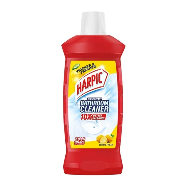 HARPIC Harpic 500ml - Lemon, Bathroom Cleaner Liquid | New Thicker Bathroom Floor Cleaner | Red Harpic Bottle - 500ml
