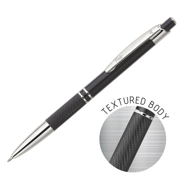 FLAIR Miami Metal Ball Pen Box Pack | Retractable Mechanism with Comfortable Grip for Easy Handling | Shiny & Attractive Metal Body