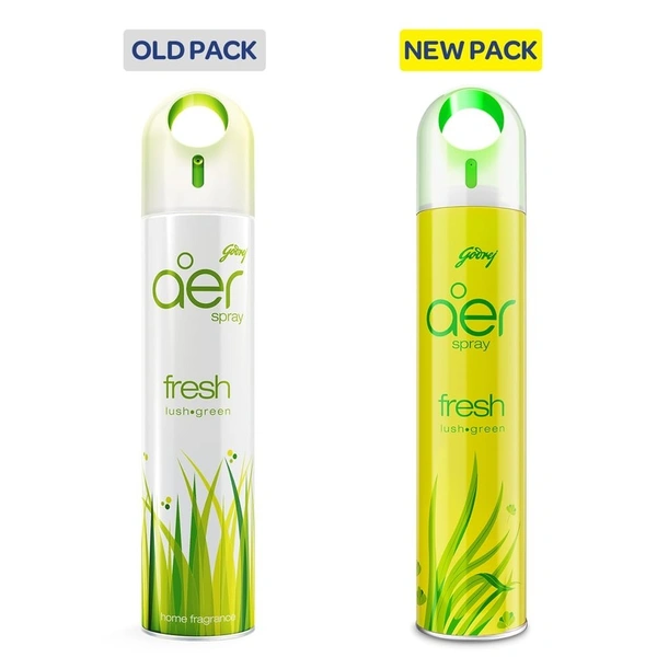 Godrej aer Spray | Room Freshener for Home & Office - Fresh Lush Green (220 ml) | Long-Lasting Fragrance