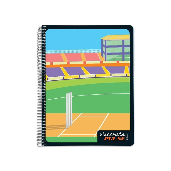 Classmate Pulse 6 Subject Spiral Notebook - Pack of 1 | Single Line | 300 Pages | 26.7cm x 20.3cm | Attractive Cover Designs (Designs might vary) | Soft Cover | Notebooks for College Students