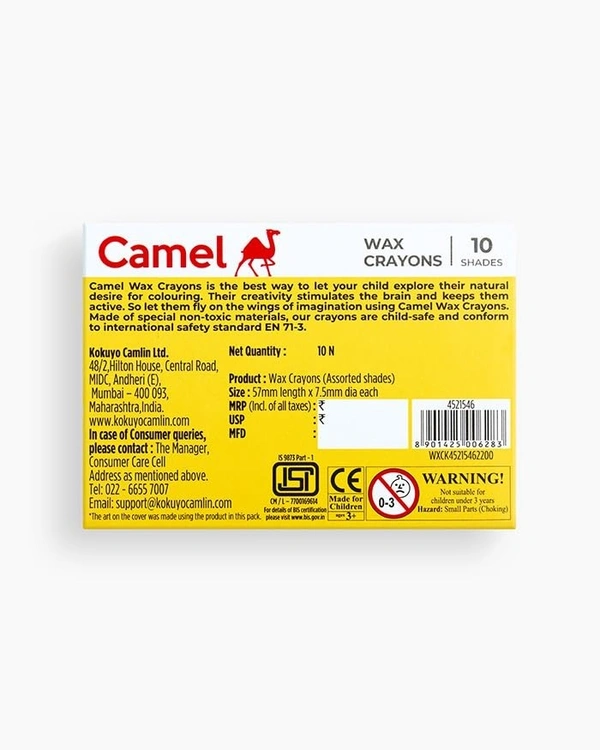 Camel Wax Crayons 10 Shades