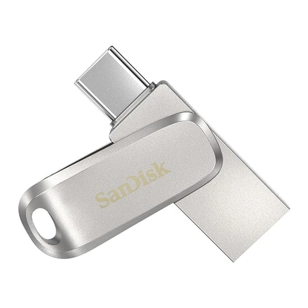  SanDisk Ultra Dual Drive Luxe USB_c Type-C 128GB, OTG, Upto 400MB/S, Pendrive, Silver, (SDDDC4-128G-I35) - s, White