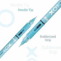 Hauser XO Liquid Ink Roller Pen | Needle Tip For Smooth & Consistent Ink Flow | Fitted with Controlled Ink Flow System & Rubberized Grip | Blue Ink