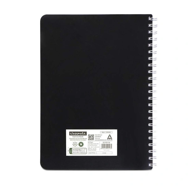 Classmate Pulse 6 Subject Spiral Notebook - Pack of 1 | Unruled | 300 Pages | 26.7cm x 20.3cm | Attractive Cover Designs | Soft Cover | Notebooks for College Students