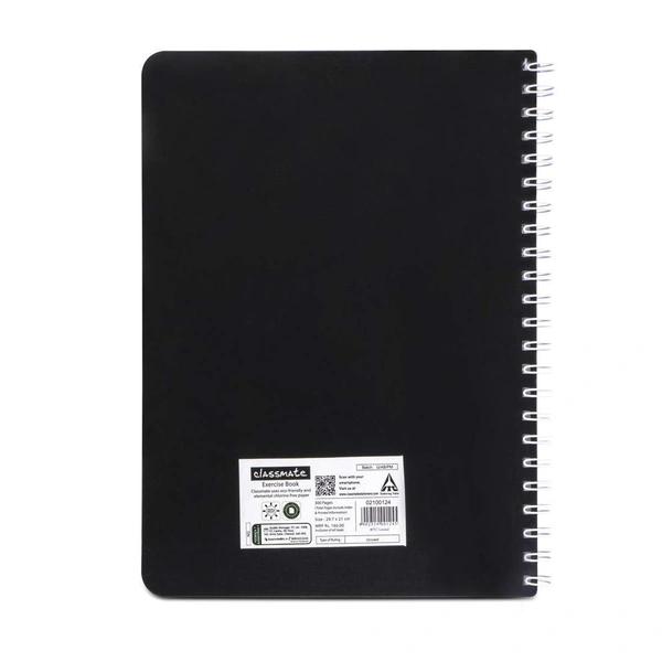 Classmate Pulse 6 Subject Spiral Notebook - Pack of 1 | Unruled | 300 Pages | A4-29.7cm x 21.0cm | Attractive Cover Designs | Soft Cover | Notebooks for College Students - A4