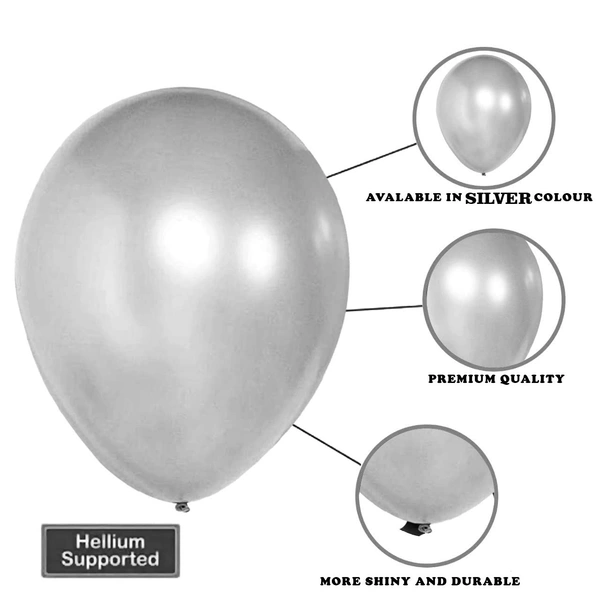 Silver Balloons for Decoration - 50Pcs Silver Balloons