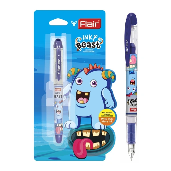 FLAIR Inky Series Beast Liquid Ink Fountain Pen Blister Pack 