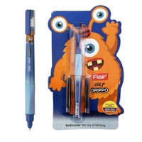 FLAIR Inky Series Grippo Liquid Ink Fountain Pen Blister Pack | Free 2 Pieces X-Large Jumbo Cartridges With Each Pack