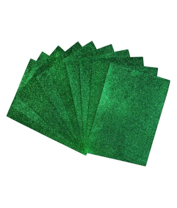 A4 Size Glitter Foam Sheets Adhesive , Green Colour- for Art & Craft, Decoration, Gift Wrapping, Scrapbooking etc