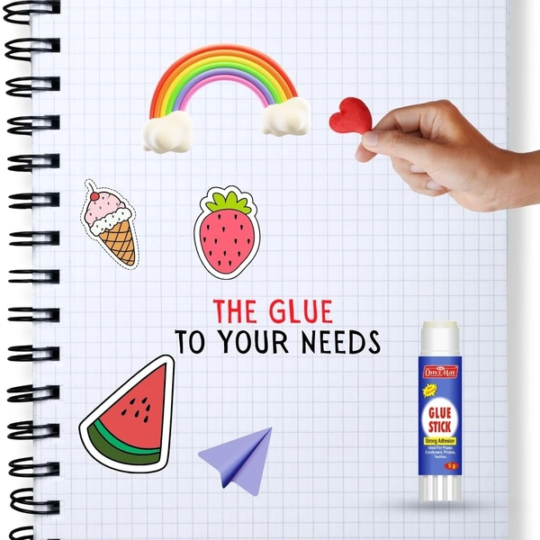 Officemate Glue Stick Non Toxic Transparent Adhesive for Decorations & Craft Projects (5 Gram)  - 5g