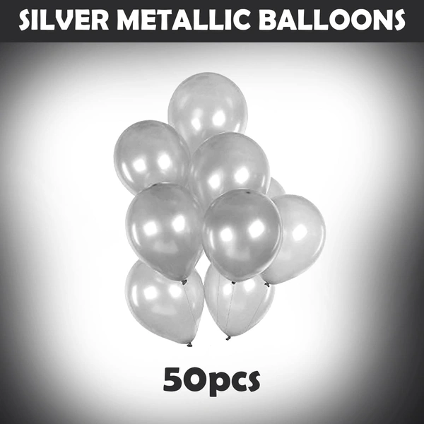 Silver Balloons for Decoration - 50Pcs Silver Balloons