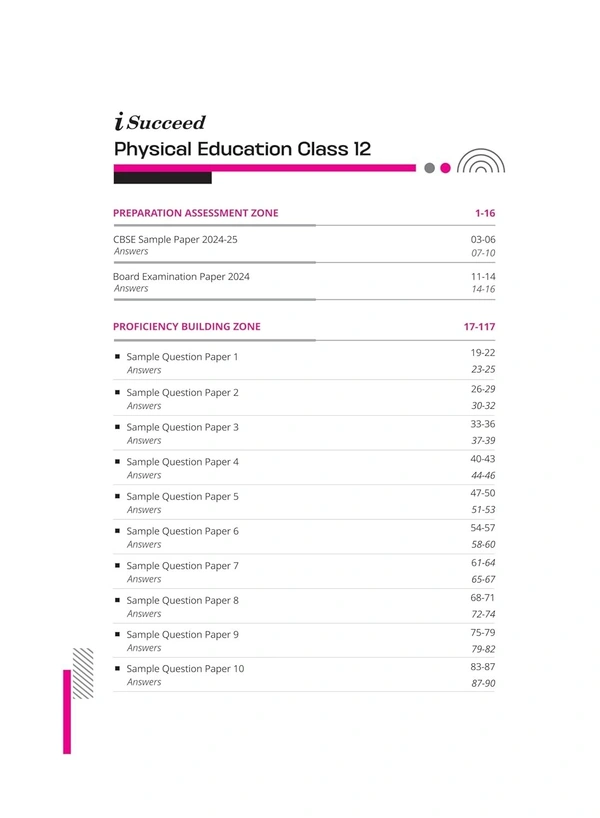 Arihant i Succeed 15 Sample Question Papers for Physical Education Class 12th | As per latest CBSE Sample Paper issued on 5 Sept. 2024 | 50% CBQs in each paper | Detailed Answers for each question | Fully Solved Latest CBSE Sample Paper For Exam 2025