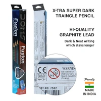 Doms Fusion Xtra Super Dark Pencil Box Pack | Dark & Neat Writing Which Stays Longer | Smooth Sharpning & With Soft & Comfortable Grip | Free Scale & Erasner Inside