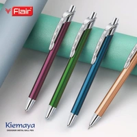FLAIR Kiemaya Ball Pen Box Pack | Retractable Mechanism with Comfortable Grip for Easy Handling | Shiny & Attractive Metal Body