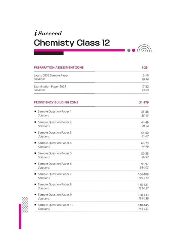 Arihant i Succeed 15 Sample Question Papers for Chemistry Class 12th | As per latest CBSE Sample Paper issued on 5 Sept. 2024 | 50% CBQs in each paper | Detailed Answers with Step Marking | Fully Solved Latest CBSE Sample Paper For Exam 2025