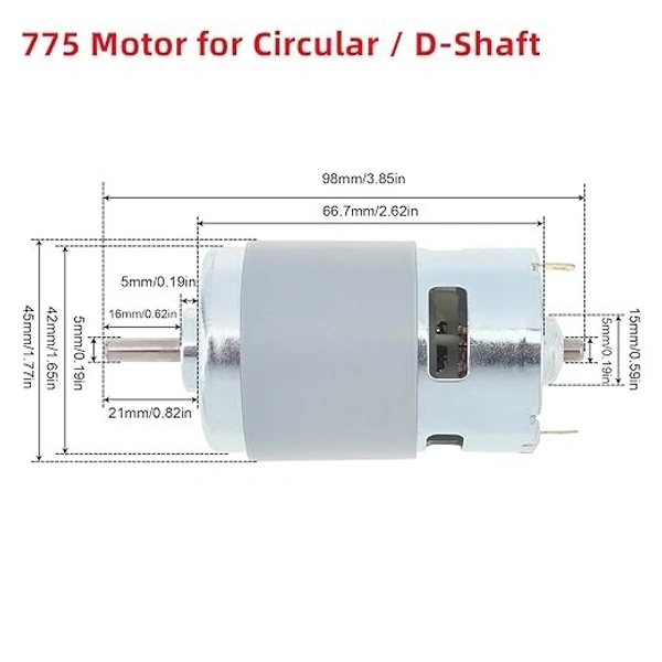 DC 12V-24V High Speed Metal Large Torque Small DC Motor Replacement for DIY Toy Cars