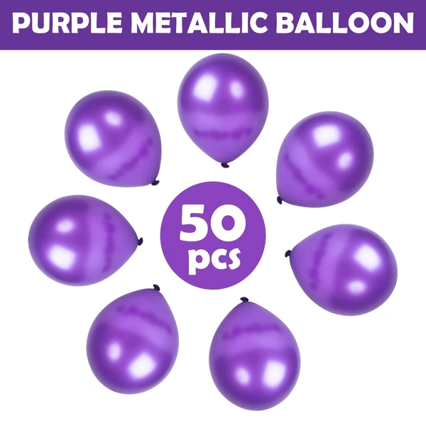 Purple Metallic Balloons - 50Pcs Balloons