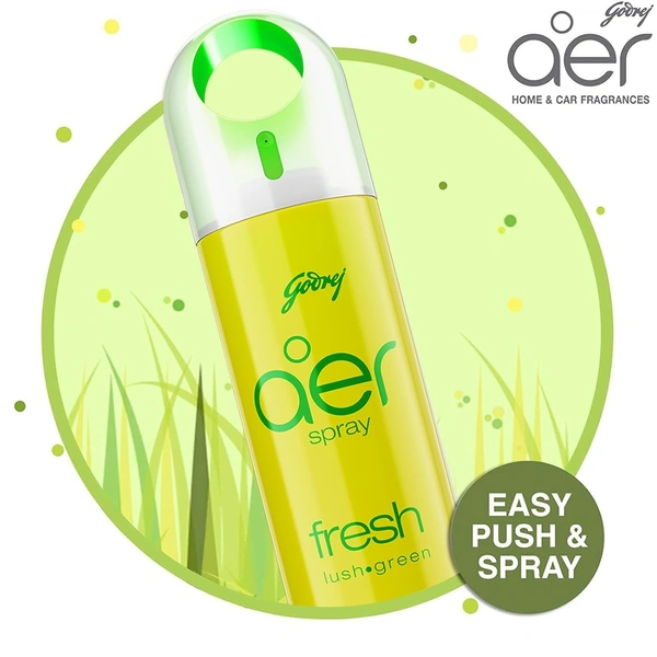Godrej aer Spray | Room Freshener for Home & Office - Fresh Lush Green (220 ml) | Long-Lasting Fragrance