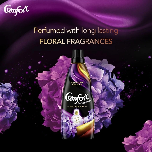Comfort Perfume Deluxe After Wash Fabric Conditioner Royale 850 ml, Liquid Fabric Softener with Fine French Fragrance for Freshness, Softness & Shine