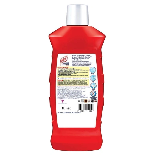 HARPIC Harpic 500ml - Lemon, Bathroom Cleaner Liquid | New Thicker Bathroom Floor Cleaner | Red Harpic Bottle - 500ml
