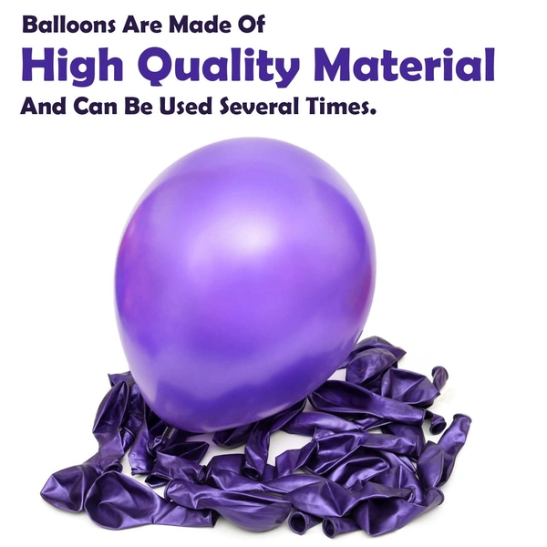Purple Metallic Balloons - 50Pcs Balloons
