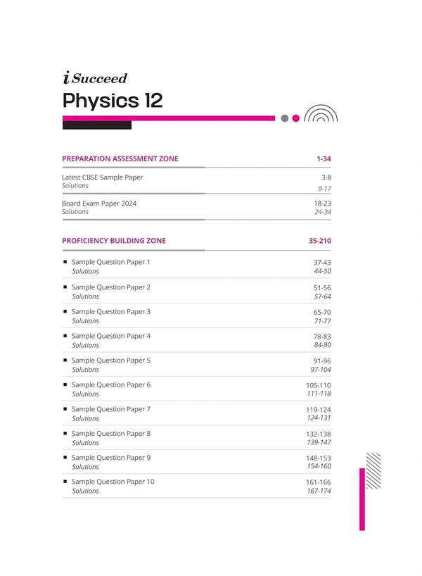 Arihant i Succeed 15 Sample Question Papers for Physics Class 12th | As per latest CBSE Sample Paper issued on 5 Sept. 2024 | 50% CBQs in each paper | Detailed Answers with Step Marking | Fully Solved Latest CBSE Sample Paper For Exam 2025
