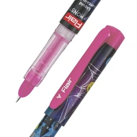 FLAIR Inky Series Monster Liquid Ink Fountain Pen Blister Pack | Rounded Nib With Iridium Tip | Attractive Body | 2 Pieces X-Large Jumbo Cartridges With Each Pack | Blue Ink