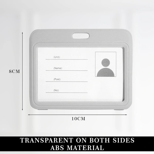 Plastic ID Cover Card Holder, Double Sides Visible, Unisex ID Card Holder Case for Office, School and Colleges