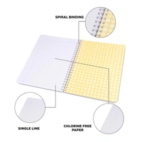 Classmate Pulse 6 Subject Spiral Notebook - Pack of 1 | Single Line | 300 Pages | A4 - 29.7cm x 21.0cm | Attractive Cover Designs | Soft Cover | Notebooks for College Students - A4