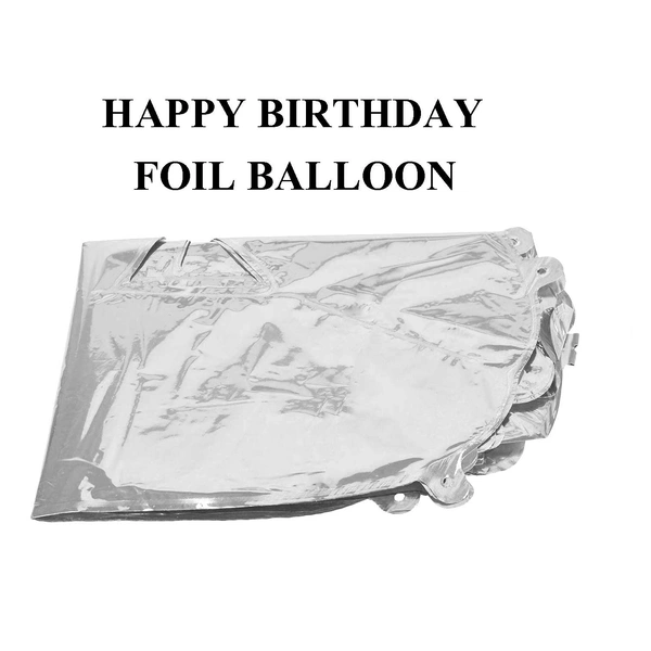 Happy Birthday Letter Foil Balloon Birthday Party Supplies, Happy Birthday Balloons For Party Decoration - Silver