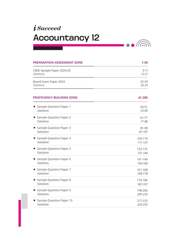 Arihant i Succeed 15 Sample Question Papers for Accountancy Class 12th | As per latest CBSE Sample Paper issued on 5 Sept. 2024 | 50% CBQs in each paper | Detailed Answers | Fully Solved Latest CBSE Sample Paper For Exam 2025