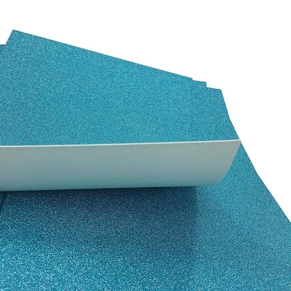 A4 Size Glitter Foam Sheets Adhesive , Blue Colour- for Art & Craft, Decoration, Gift Wrapping, Scrapbooking etc