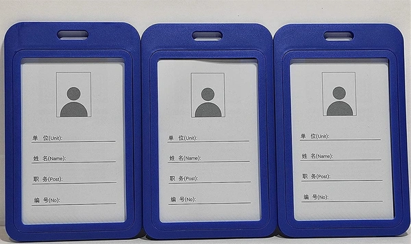 Plastic ID cover Card Holder for Office/School (Blue)