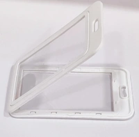 Plastic ID Cover Card Holder for Office and School use locking style vertical (White)
