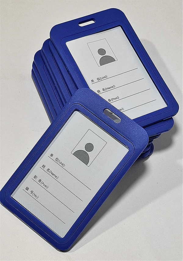 Plastic ID cover Card Holder for Office/School (Blue)