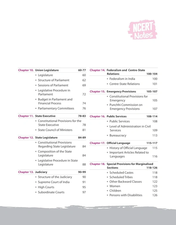 NCERT Notes Indian Polity & Governance | Flow Charts | Tables | Tamil Nadu & NIOS Board | for UPSC | UPPSC | BPSC | JPSC | MPPSC | One Liner for UPSC/IAS Preparation | State Civil Services & other Competitive Exams (Class 6+12 Old + New)
