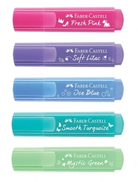 Faber-Castell Wallet of Pastel Color Textliner Pastel (Set of 5, Multicolor) Pastel Highlighter