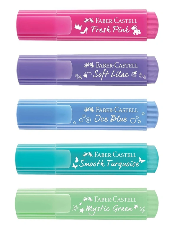 Faber-Castell Wallet of Pastel Color Textliner Pastel (Set of 5, Multicolor) Pastel Highlighter