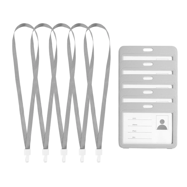 Plastic ID Cover Card Holder, Double Sides Visible, Unisex ID Card Holder Case for Office, School and Colleges