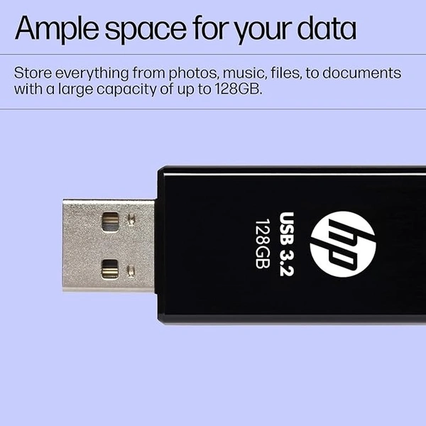 HP 712w 128GB USB 3.2 Flash Drive- Black - 