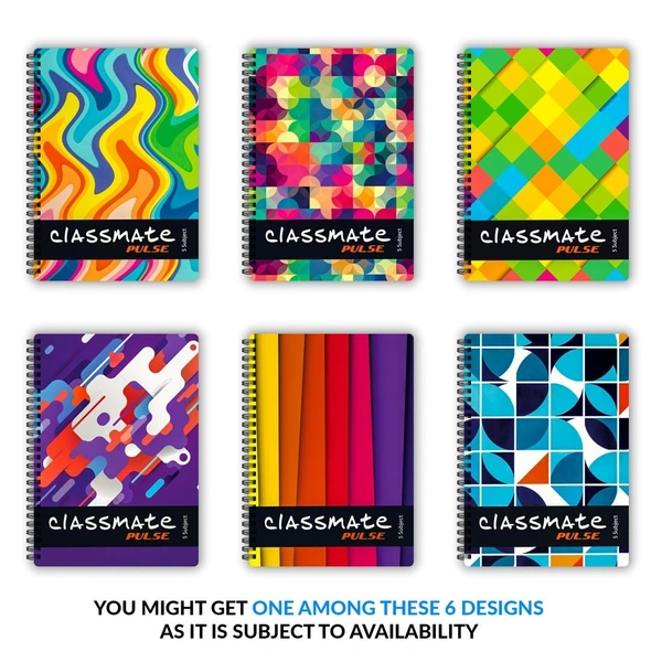 Classmate Pulse Spiral Notebook - Single line, 300 Pages, Wiro, 24cm x 18cm