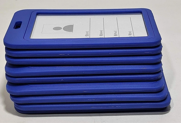 Plastic ID cover Card Holder for Office/School (Blue)